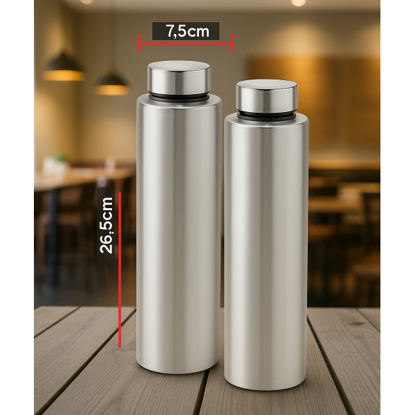 1Litre Stainless Steel Water Bottle, 1000ml Fridge Water Bottle - Image 2