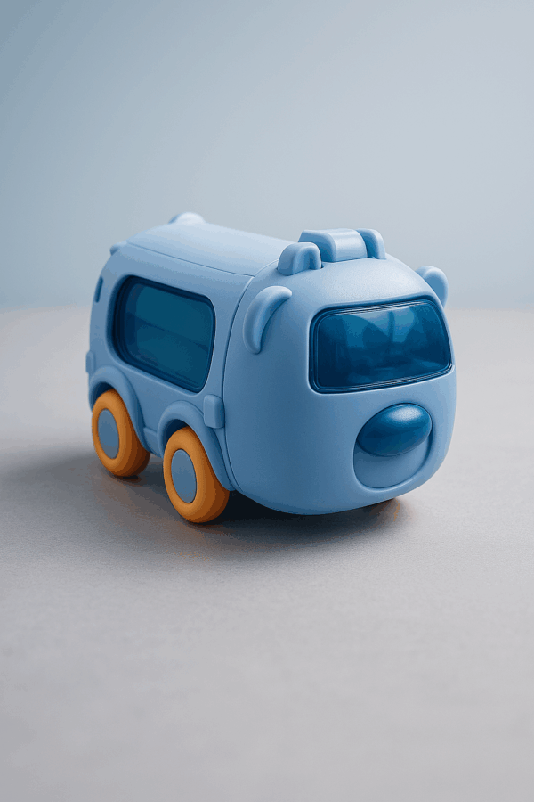 Cartoon Toy Bus Water Bottle with Straw | Plastic Portable Drinking Bottle for Boys & Girls | School Supplies Items| Water Cup With Shoulder Strap| Leak-Proof |Drink Cup Cartoon | (Peach)