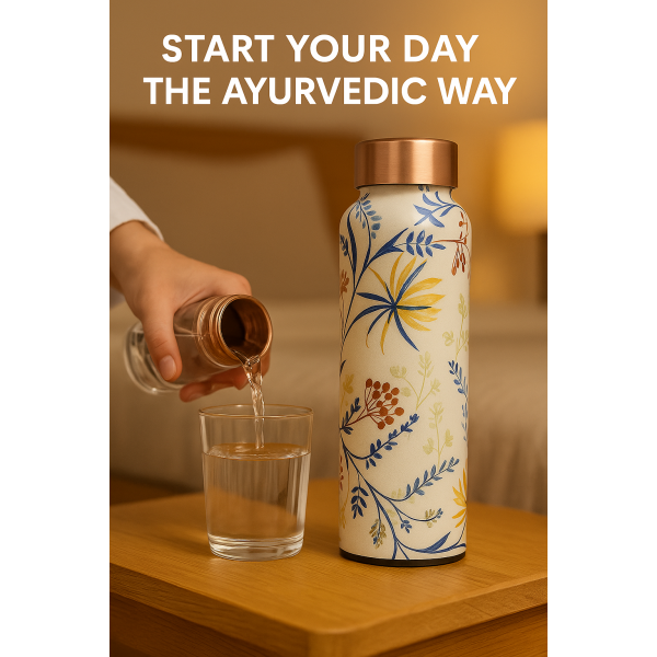Minakari Copper Water Bottle (1000ml) – Leak-Proof, Ayurvedic Benefits, Floral Design for Home, Office & Gifting - Image 4