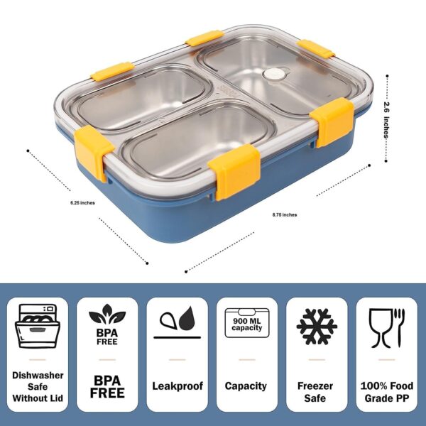 Lunch Box – Stainless Steel (Blue) - Image 7