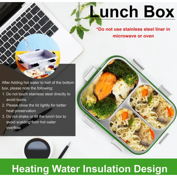 Lunch Box – Stainless Steel (Green) - Image 3